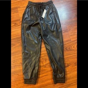 BCBG Faux leather joggers -XXS Black